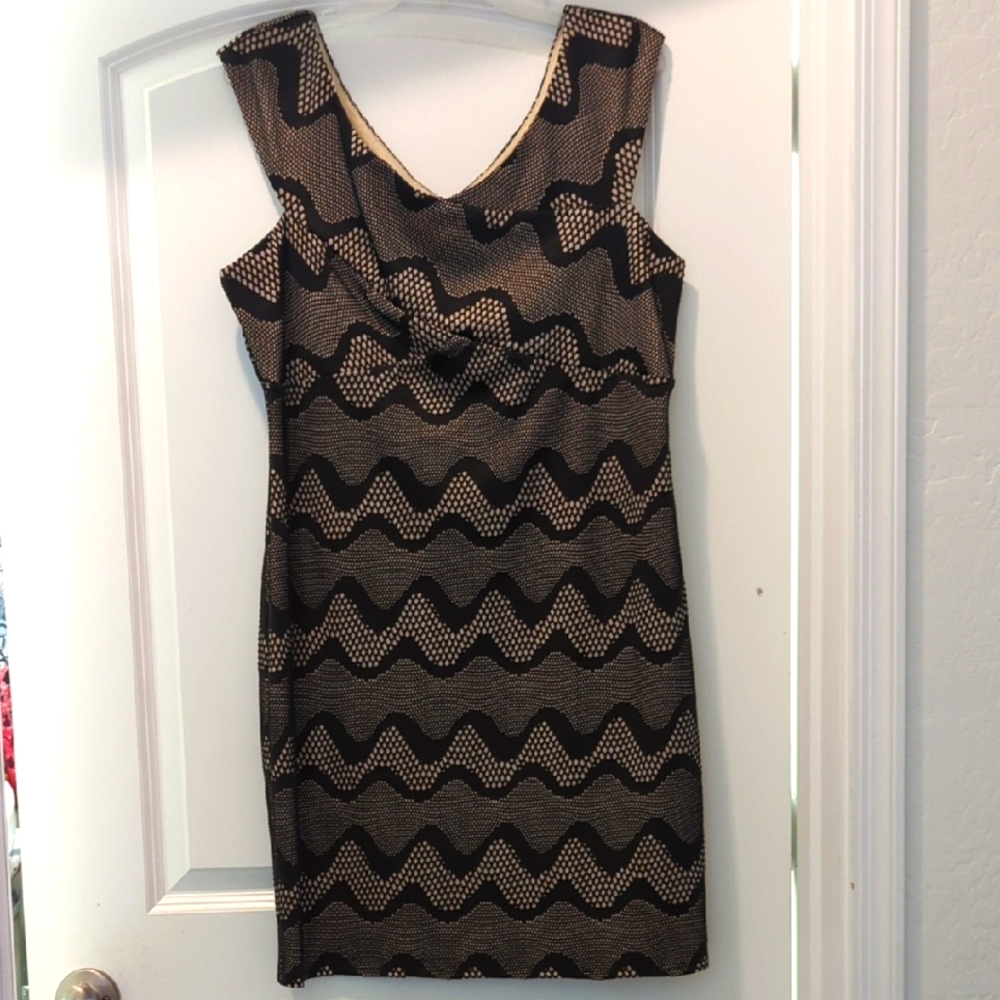 PaperDoll, Black lace, with tan lining dress, sz 1x